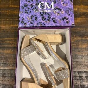 Chelsea Moreland Rhinestone Block Heel